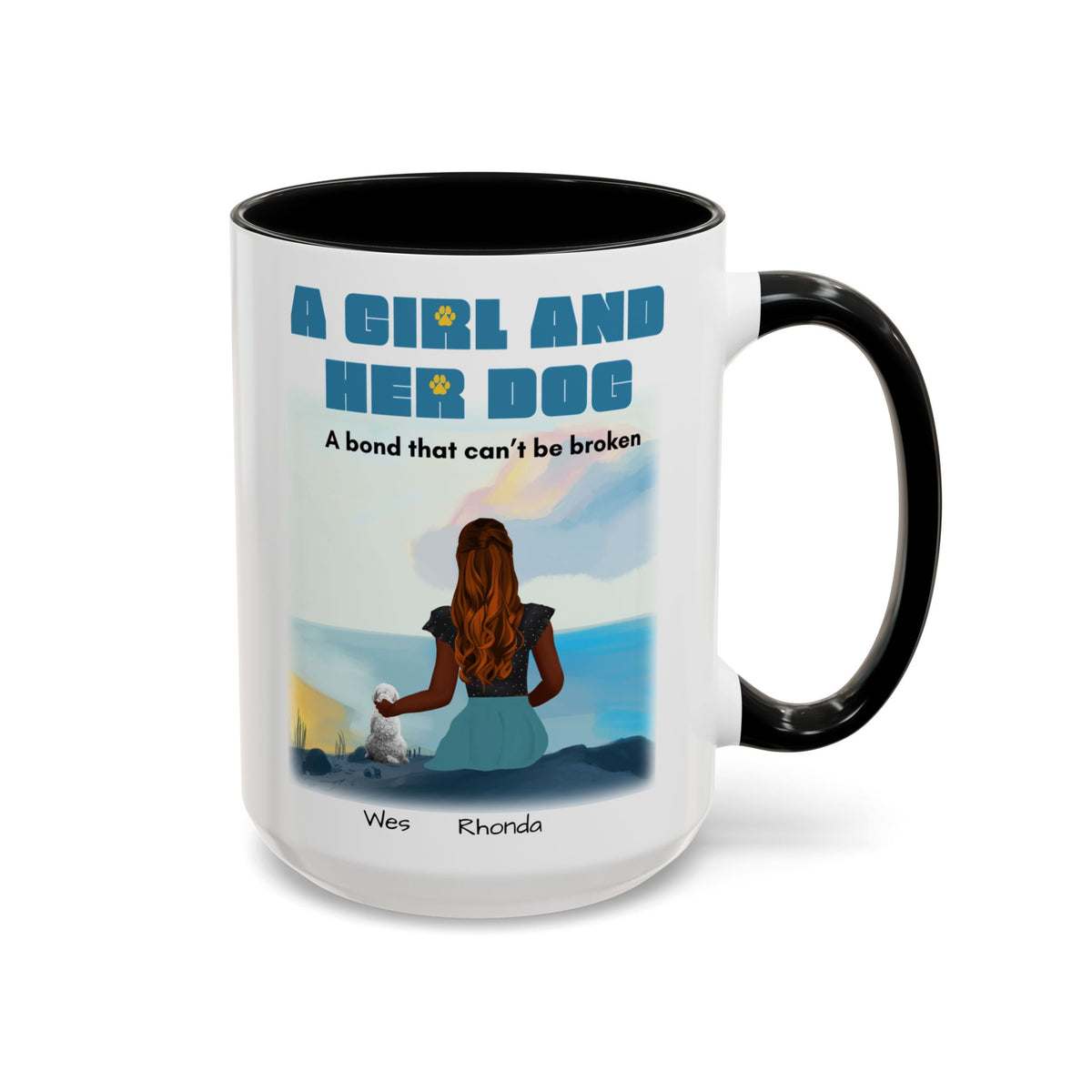 Inspirational Bond Coffee Mug - A Girl and Her Dog - Perfect Gift for Dog Lovers