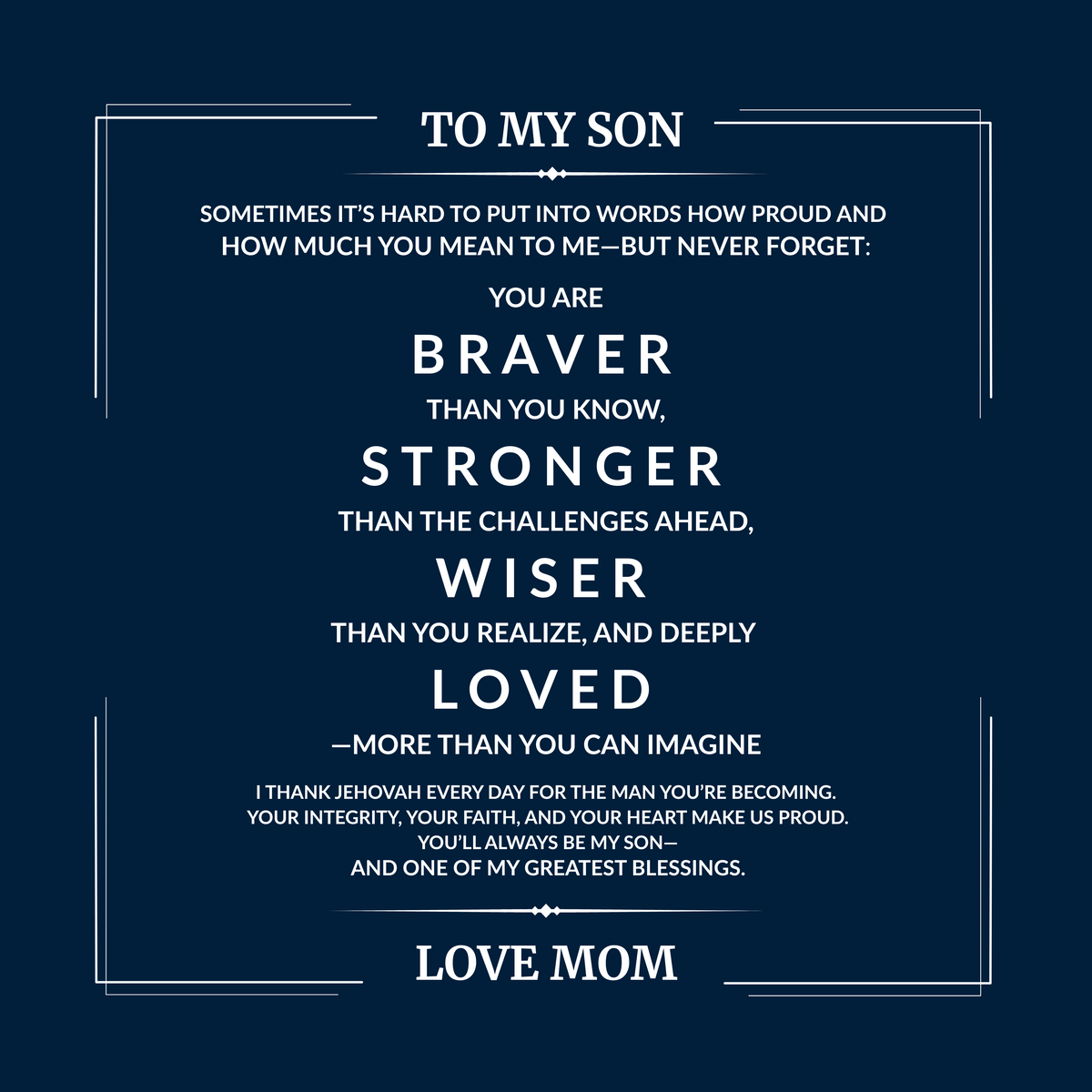 To My Son | Wooden Watch w/Encouraging Message Card | LOVE DAD