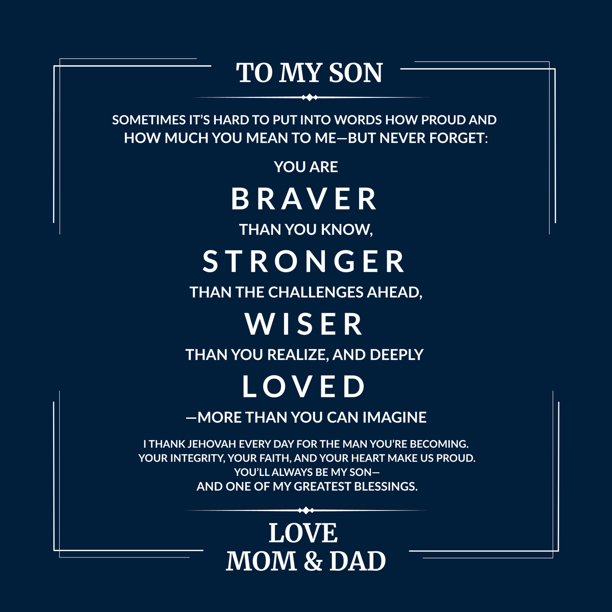 To My Son | Wooden Watch w/Encouraging Message Card | LOVE DAD