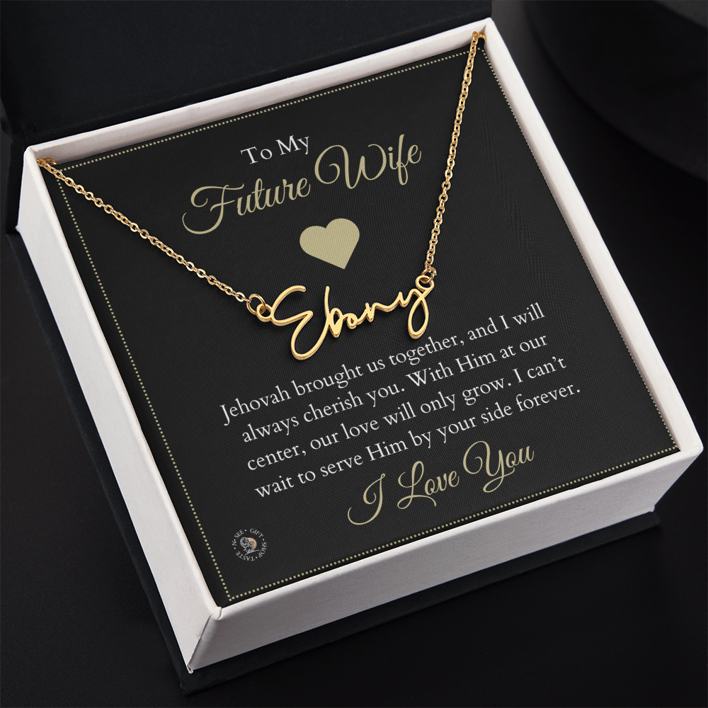 To My Future Wife – Personalized Name Necklace with Faith-Filled Message Card