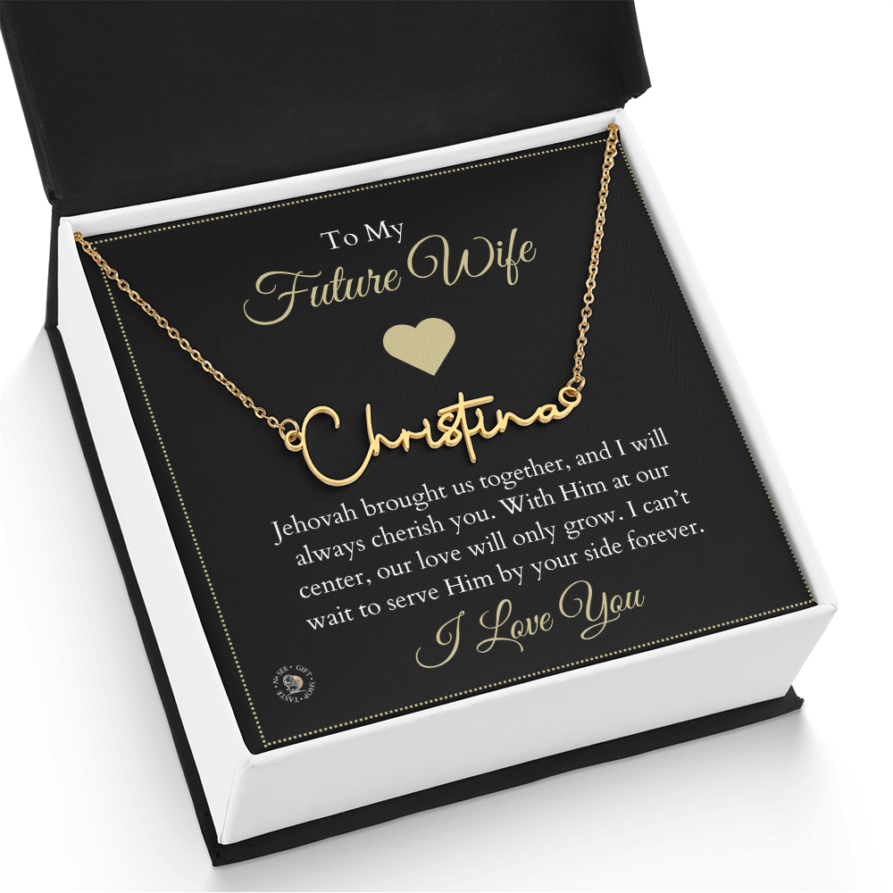 To My Future Wife – Personalized Name Necklace with Faith-Filled Message Card