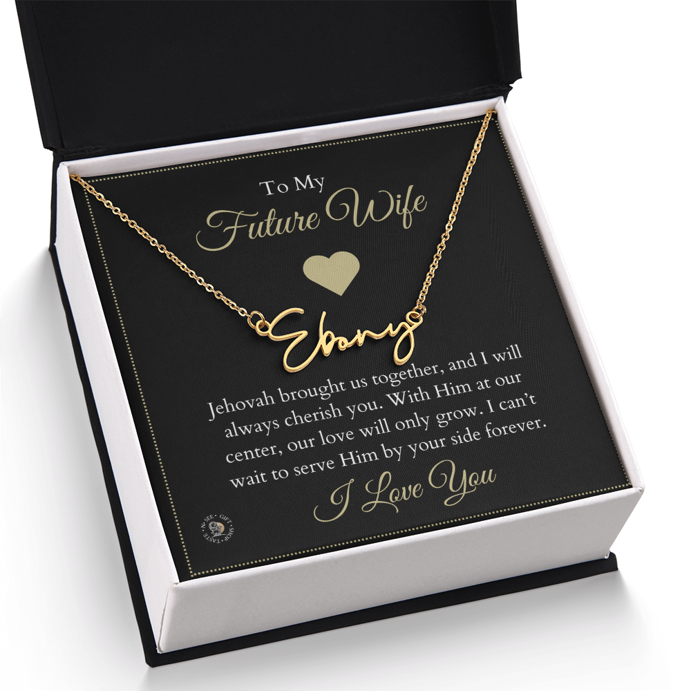 To My Future Wife – Personalized Name Necklace with Faith-Filled Message Card