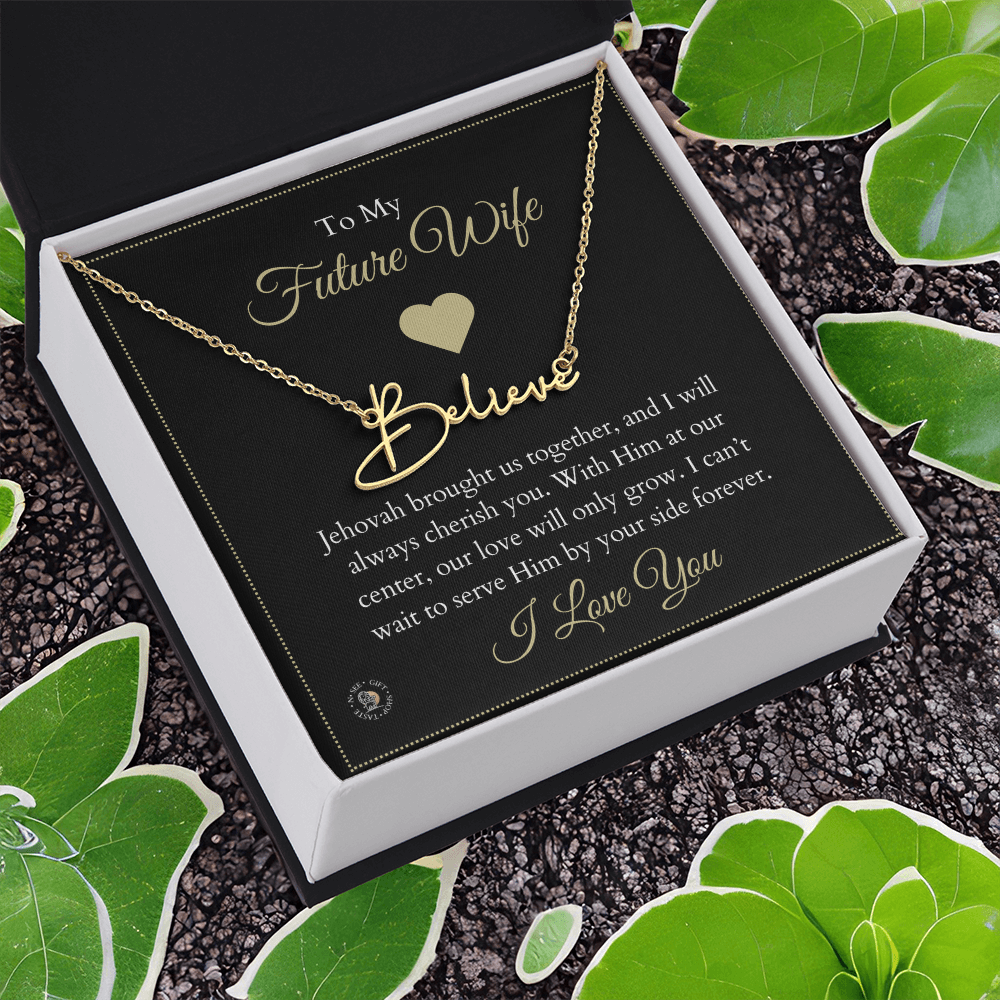 To My Future Wife – Personalized Name Necklace with Faith-Filled Message Card