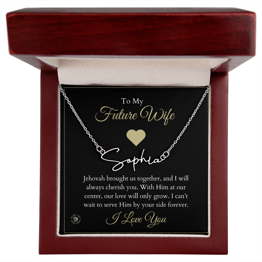 To My Future Wife – Personalized Name Necklace with Faith-Filled Message Card