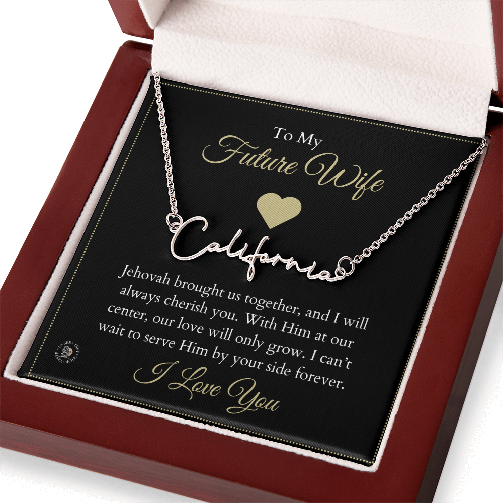 To My Future Wife – Personalized Name Necklace with Faith-Filled Message Card