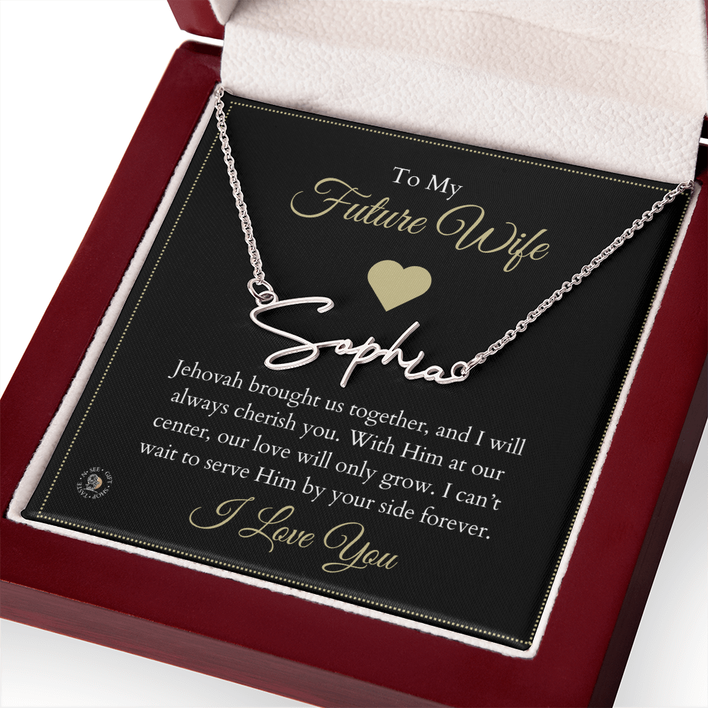 To My Future Wife – Personalized Name Necklace with Faith-Filled Message Card