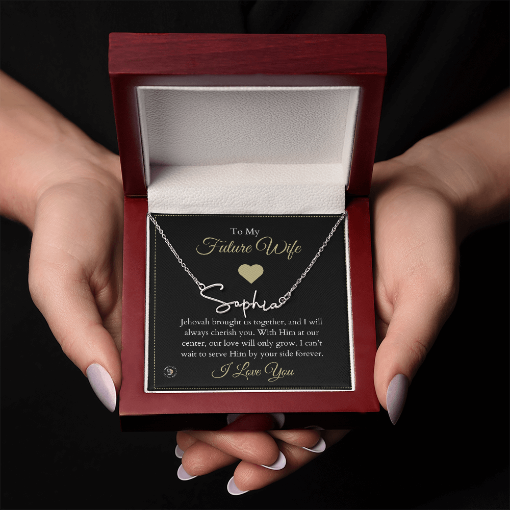 To My Future Wife – Personalized Name Necklace with Faith-Filled Message Card