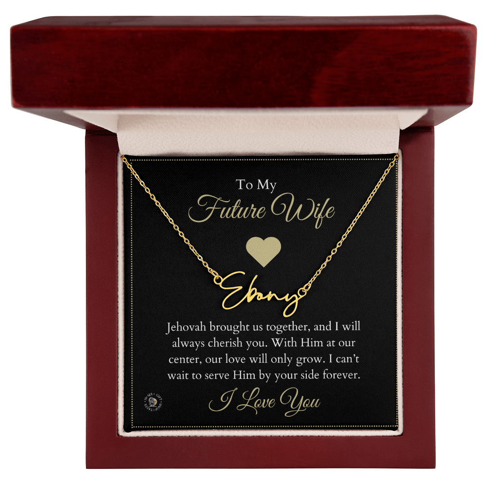 To My Future Wife – Personalized Name Necklace with Faith-Filled Message Card